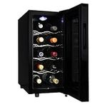 Koolatron 10 Bottle Wine Cooler, Black, Thermoelectric Wine Fridge, 1 cu. ft. Freestanding Wine Cellar, Red, White and Sparkling Wine Storage for Small Kitchen, Apartment, Condo, RV