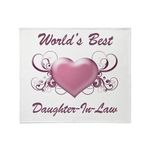 CafePress World's Best Daughter In Law (Heart) Throw Blanket Super Soft Fleece Plush Throw Blanket, 60"x50"