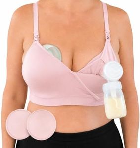 Supermom Silhouette with Removable Pads, Pumping Bra Hands Free, Adjustable Pumping & Nursing Bra for All Breast Pumps