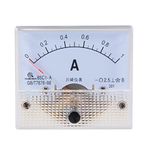 sourcingmap Analog Current Panel Meter DC 0-1A 85C1 Ammeter 64x60x56mm for Auto Circuit Testing Charging Battery Ampere Tester Gauge