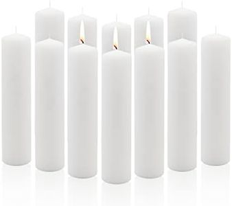 Royal Imports Pillar Candles White Unscented Premium Wax, 60 Hours Burning for Wedding, Spa, Party, Birthday, Holiday, Bath, Home Decor - 2"x9" Inch - Set of 12
