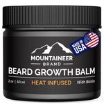 Mountaineer Brand All Natural Biotin Beard Growth Balm |Made in USA | Beard Conditoner and Softner | Moisturize and Hydate | 2 oz