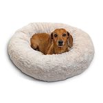 Best Friends by Sheri The Original Calming Donut Cat and Dog Bed in Lux Fur Oyster Small 23x23