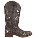 ROPER Women's Belle Metallic Square Toe Western Cowboy Mid Calf Boots, Brown, 8