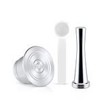 RECAFIMIL Reusable NES-presso Capsules Stainless Steel Refillable Coffee Pods Coffee Filter Compatible for NES-presso Machine, 1 Capsule+1 Tamper