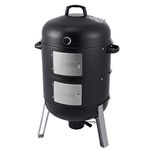 SUNLIFER BBQ Charcoal Smoker Grill, 3-in-1 Heavy Duty Barbecue Grill for Garden Camping Outdoor Cooking 105x63x52.5CM