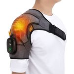 EDIFOLLY Heated Shoulder Massager Brace Support with Vibration, Heating Electric Shoulder Wrap with Massage, Wireless Vibration Shoulder Pad for Men and Women, Fits for Left or Right Shoulder