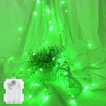 FFZZKJ Fairy Lights Battery Operated Waterproof String Lights with Timer 3M 30 LED Lights Battery Powered Outdoor Indoor for Christmas Decorations, Bedroom, Door, Window, Terrace, Party, Green