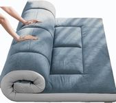 Japanese-style Folding Soft Mattress Tatami Floor Mat Futon Single Double Folding Mattress Fluffy Soft Mattress Student Dormitory Mattress Foldable Sleeping 6cm Thickness ( Color : D , Size : 90x190cm