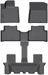 Findway F100 3D Car Floor Mat/Liner (TPE Rubber) Compatible with Kia Sorento 2021-2025 Non-Hybrid 6-Seater or 7-Seater, All Weather, Laser Scanned, Great Coverage. for 1st, 2nd & 3rd Row - Black