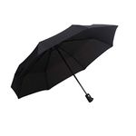 Nathalie Auto Open Close Lightweight Windproof Travel Umbrella (8 Rips Black)