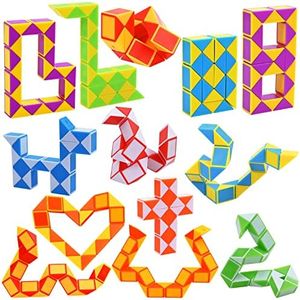 GOLDGE 13 Pack Mini Cubo di Serpente Giocattolo Gadget Compleanno Bambini, 24 Blocchi Magico Fine Festa Invitati Idea Regalo 3 4 5 6 Anni