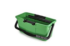 UNGER Window Cleaning Bucket 12L with Sieve, Tool Holder, Measuring Scale & Spout - Window Cleaning Equipment, Green