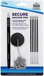 Nadex Ball and Chain Security Pen Set | 1 Pen, 1 Adhesive Mount, and 5 Refills (Black)