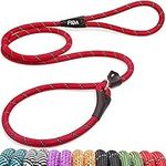 Fida Slip Rope Dog Lead | 1.8m, One-Size-Fits-All, Slip-On Rope Leash. Easy to Slip On, No Collar or Harness Needed. Durable & Weather Resistant Climbers Rope with Reflective Stitching (Red)