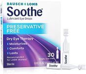 Soothe Preservative Free Lubricant Eye Drops, Long-Lasting Dry Eye Relief, Moisturizing & Comforting, Suitable for Sensitive Eyes, Single Use Vials, 30 Count