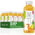 Tea PI Iced Tea – Green Tea, Pomelo Sweet Iced Fruit Tea Bottles, Real Juice, -16.9 fl oz, 500mL, 15 Pack