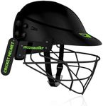 moonwalkr Mind 2.0 Cricket Helmet Head Guard for (60-63) CM Head Size Protective Gear Kids Helmet with 30 air Vents & Endure Impacts up to 160 kmph Batting Helmet & Helmet for Cricket (Large, Black)