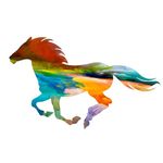 Next Innovations Horse Wall Art - Rainbow Sunset Running Horse Wall Decor, Horse Art as Home, Room, Outdoor Decor, or Western Home Decor, Horse Art Wall Decor, Powder Coated Steel, 12" x 8"