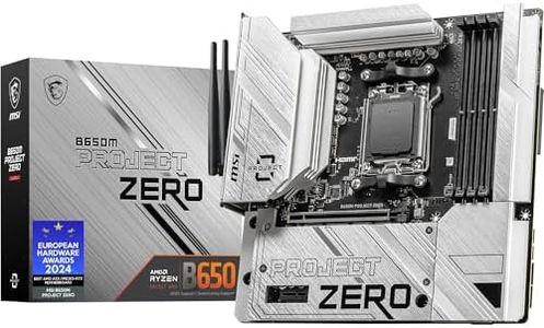 MSI B650M Project Zero Motherboard, Back-Connect Micro-ATX - Supports Ryzen 9000, 8000 & 7000 Series Processors, AM5 - DDR5 Memory Boost 6400+MHz/OC, 1 x PCIe 4.0 x16, 2 x M.2 Gen4, Wi-Fi 6E