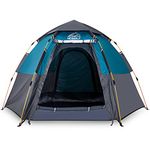 Hewolf Waterproof Instant Tents for Camping - 2-3 Person Easy Quick Setup Dome Pop up Family Tent (Blue)