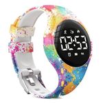 LED Digital Waterproof Pedometer Watch, Non-bluetooth Fitness Tracker, Step Counter, Distance, Vibrating alarm clock, Stopwatch, Great Gift for for Kids Childrens Teens Girls Boys (Multicolour)