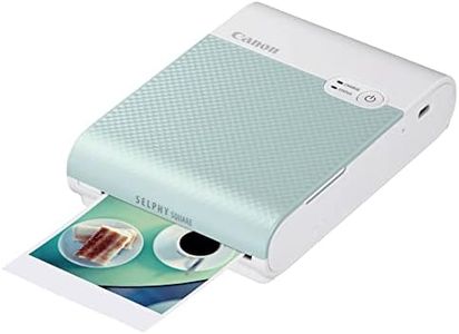 Canon SELPHY SQUARE QX10 Portable Colour Photo Wireless Printer (Mint Green) - A compact WiFi printer that prints quality square photos and connects directly to your smartphone.
