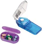 EZY DOSE Pill Cutter and Splitter with Storage, Cuts Pills, Vitamins, Tablets, Stainless Steel Blade, Travel Sized, Assorted Colors, 1.28 Oz