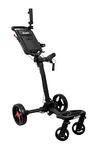 Axglo Flip n’ Go Pro 4-Wheel Golf Push Cart/Trolley – Ultra Stable Design, One-Step Fold, Swivel Front Wheels, Dual Storage Console, Adjustable Handle, Includes Cup Holder & Umbrella Holder (Black)