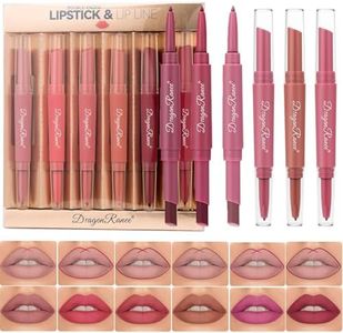 MYUANGO 6Pcs Matte Velvet Lipstick + Lip Liner Set - Long-Lasting Vegan Lip Makeup Kit for Colorful and Defined Lips - Long Lasting Lipsticks for Women
