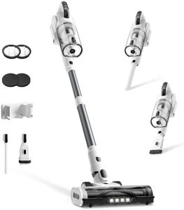 Cordless Vacuum Cleaner, Upgraded 650W 55KPa 70Mins Runtime Stick Vacuum Cordless, Self-Standing Lightweight Vacuum Cleaners for Home with LED Headlight Touch Screen, for Pet Hair/Carpet/Floor