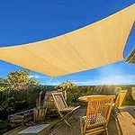 Artpuch 12'x16' Sun Shade Sail Curved Commercial Outdoor Shade Cover Sand Rectangle Heavy Duty Permeable 185GSM Backyard Shade Cloth for Patio Garden Sandbox (We Make Custom Size)
