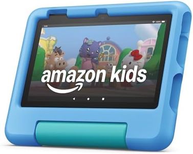 Amazon Fire 7 Kids tablet (newest model) ages 3-7. Top-selling 7" kids tablet on Amazon. Includes ad-free and exclusive content, easy parental controls, 10-hr battery, 16 GB, Blue