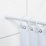 Zenna Home Curtain Adjustable Tension Shower Rod, 44" to 72", White