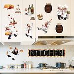 decalmile Chef Kitchen Wall Decals Wine Cake Cooking Wall Stickers Kitchen Dining Room Restaurant Wall Decor