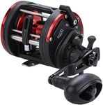 Sougayilang Trolling Reel Level Wind Conventional Reel Graphite Body Fishing Reel, Durable Stainless-Steel, Large Line Capacity-DTR40 Left Handle