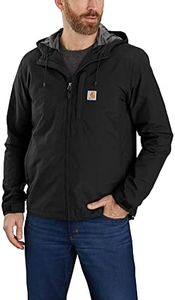 Carhartt mens Rain Defender Relaxed Fit Lightweight Jacket Work Utility Outerwear, Black, Large US