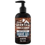 Men's Shave Gel - Clear Shaving Gel So You Can See Where You Are Shaving – For Full Shaves and Tightening Beard Lines - 8oz by Rocky Mountain Barber Company