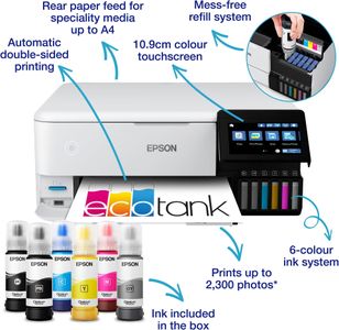Epson EcoTank ET-8500 Wireless All-in-One Printer – High Capacity Ink