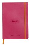 RHODIA 117752C - Soft Notebook Bullet Journal Goalbook Raspberry - A5 - Dotted Dot - 240 pages - 90g Ivory Clairefontaine Paper - 2 Ribbons, Elastic Closure - Faux Leather Cover