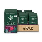 Starbucks Caffè Verona Dark Roast Whole Bean Coffee, 340g Bag (Pack of 6)