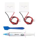 2 pieces TEC1-12706 Peltier Cooler Module Semiconductor Refrigeration Tablets with with 5g Thermal Paste Heatsink Thermoelectric Cooler Kit