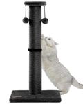 Kilodor 34Inch Tall Cat Scratching Post,4.3Inch Diameter Large Sisal Cat Scratch Post with Ball, Sturdy and Durable Cat Scratcher for Indoor Cats Adults Black