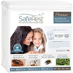 (Queen, 12-15" Deep) - SafeRest Waterproof Lab Certified Bed Bug Proof Zippered Mattress Encasement - Designed for Full Bed Bug, Dust Mite and Fluid Protection - (Fits 30cm - 38cm H)