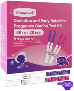 Amazewell Ovulation and Pregnancy Test Strip Combo (50LH+20HCG+1 Urine Cup)