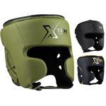 XTEN SPORTS Boxing Headguard, MMA Training Headgear, Kickboxing, Sparring, Taekwondo, Karate, Martial Arts, Muay Thai, BJJ, Adult Multilayered Head Face Protection (Olive Green, X-Large)