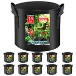 10 Pack Grow Bags 5 Gallon Heavy Duty Thickened Non-Woven Grow Bag with Handles Plant Grow Bags Planting Bags Plant Bags