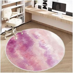 Office Chair Mat for Hardwood Floor, 4ft/48in Round Chair Rugs Floor Protectors, Desk Chair Mat for Rolling Chair, Anti-Slip Computer Chair Mat, Carpet Mats for Home Office(Pink)
