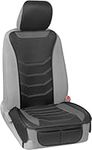 Motor Trend LuxeFit Gray Seat Cover for Cars Trucks Van SUV (1 Piece), Premium Faux Leather Car Seat Cover, Easy to Install Automotive Seat Cover with Storage Pockets, Fits Most Vehicles