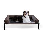 K&H PET PRODUCTS Pet Products Original Bolster Pet Cot Elevated Pet Bed Large Chocolate/Mesh 30"" x 42"" x 7"""